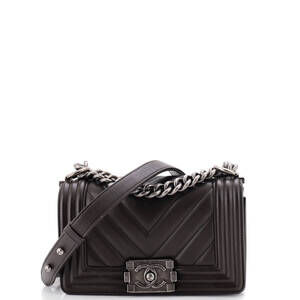 Chanel Small Boy Flap Bag Chevron Calfskin